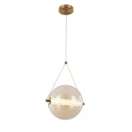   ELMARK 955SPLENDOR930BC SPLENDOR LED PENDANT 9W 3000K, BRASS+COGNAC GLASS